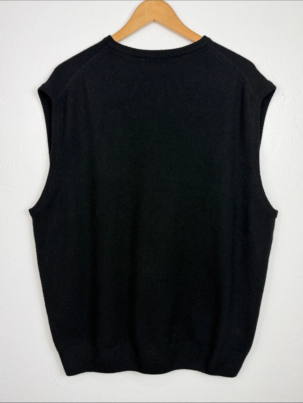 Alan Flusser 100% Cashmere Black V-Neck Sweater Vest Men’s XXL Luxury Knit